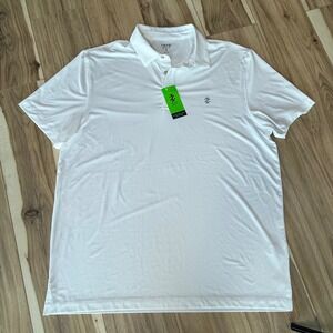 IZOD Golf Mens Polo Shirt White XL Swingflex‎ Elite Quick Dry UPF 30